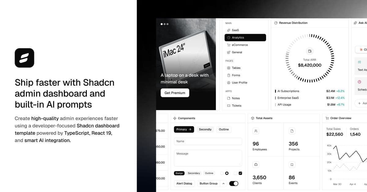Shadcn Dashboard preview