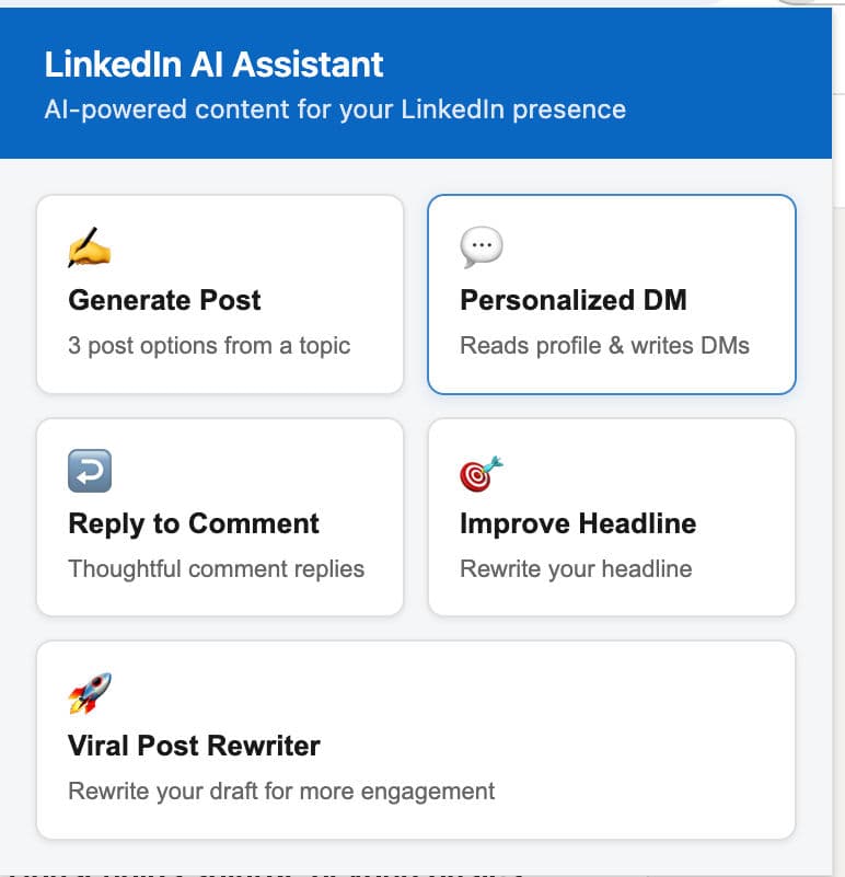 LinkedIn AI Assistant preview