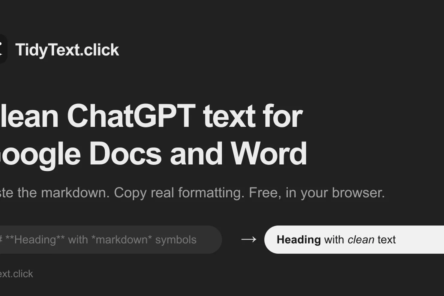TidyText preview