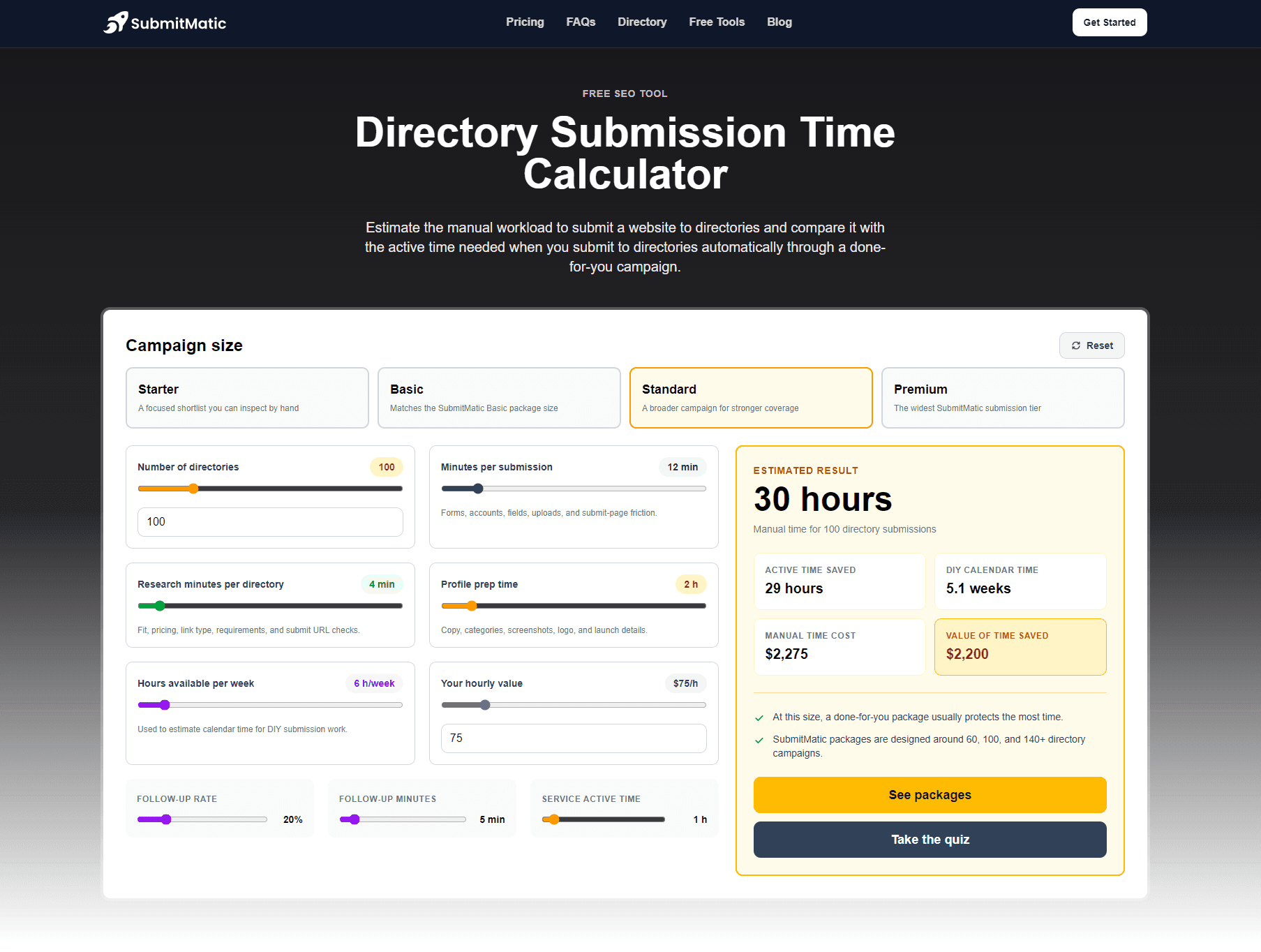 Dir Submit Time Calc preview