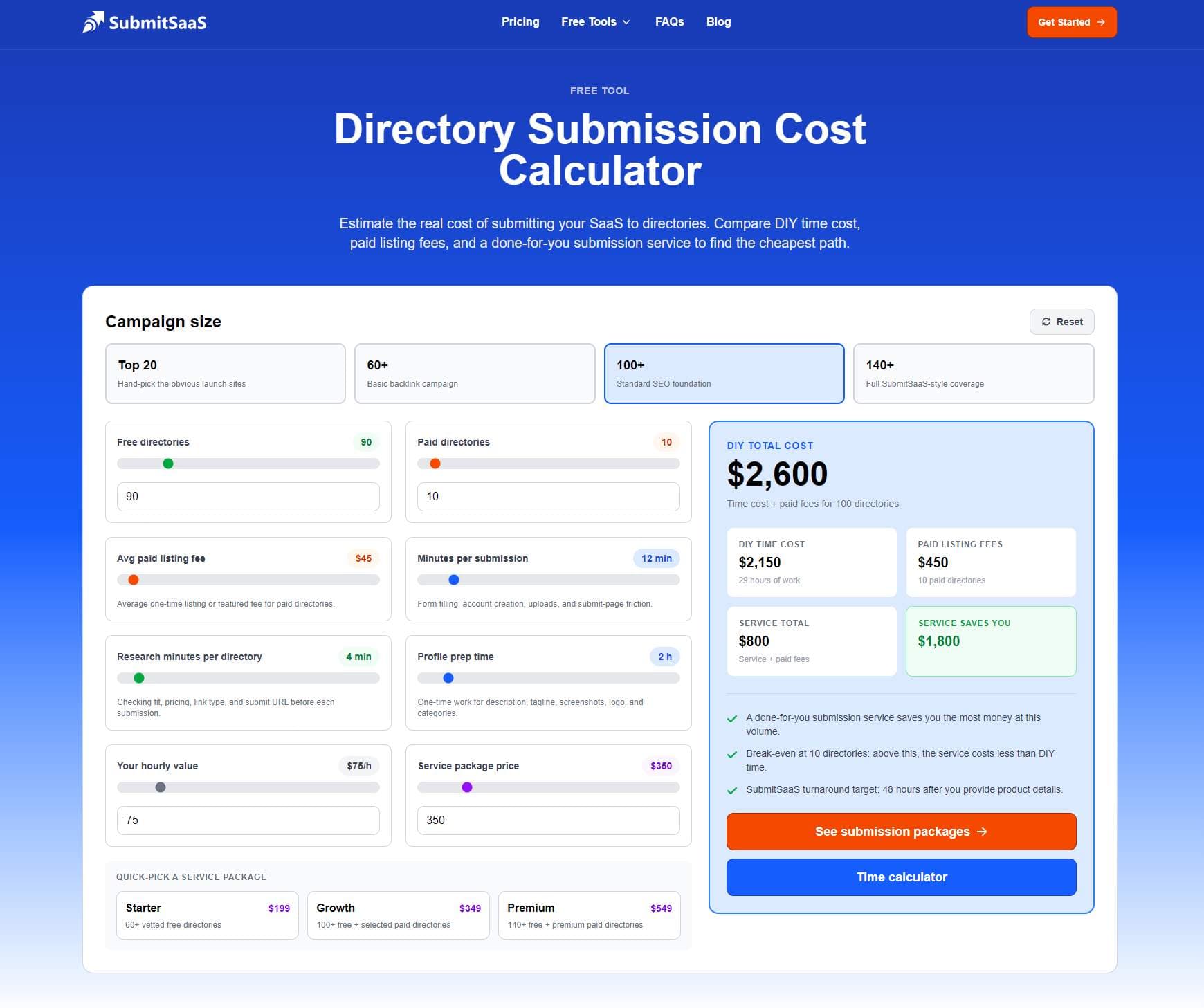 Cost Estimator preview