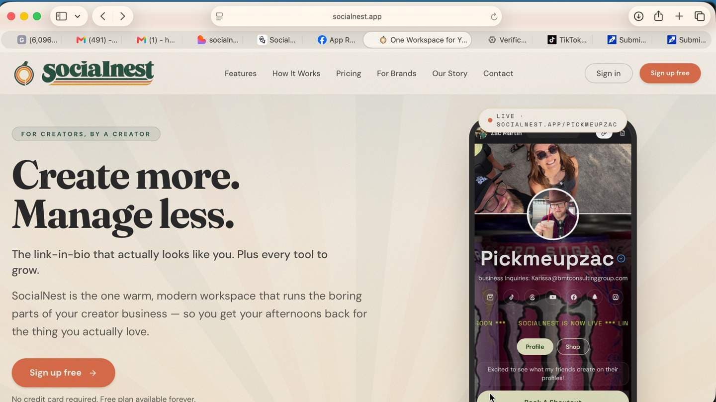 Socialnest.app preview