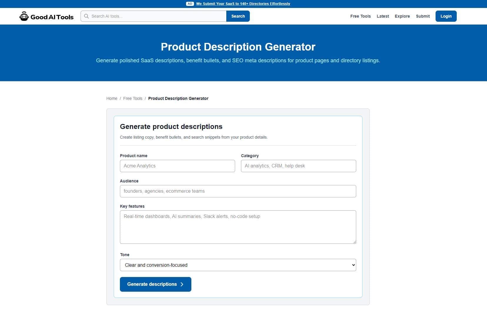 Product Description Gener preview